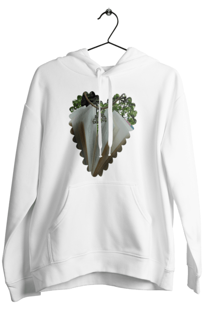 Men`s hoodie with prints Book valentine. Books, decoration, heart, heart shape, love, nature, reading, wood. 2070702
