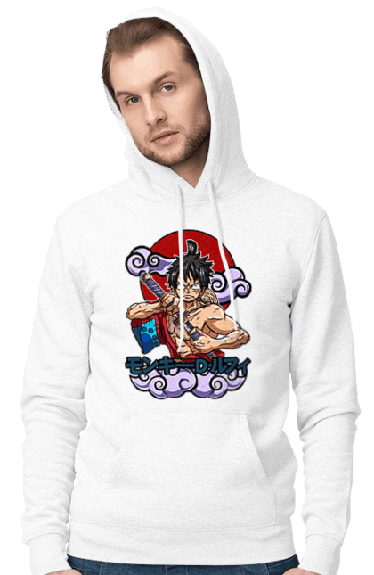 Чоловіче худі з принтом "Ван Піс Луффі". Luffy, one piece, аніме, ван піс, великий куш, луффі, манга, монки де луффі, пірати. 2070702