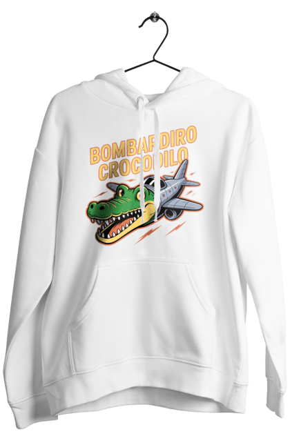 Чоловіче худі з принтом "Bombardino Crocodilo". Bombardino, bombardino crocodilo, crocodilo, бомбардиро крокодило, бомбардіно крокоділо, крокодил, крокодил літак, крокодил мем, мем бомбардине крокодило, меми. 2070702