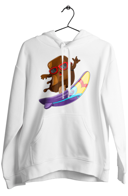 Чоловіче худі з принтом "Мороженко На Серфі". Літо, морозиво, окуляри, серфінг. 2070702