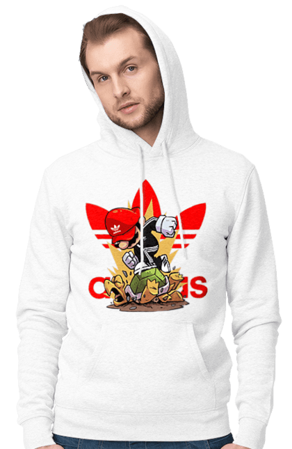 Men's hoodie with prints Adidas Mario. Adidas, character, game, mario, mario bros, nintendo, super mario bros. 2070702