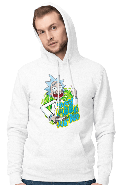 Чоловіче худі з принтом "Рік та Морті". Rick and morty, мультфільм, наукова фантастика, пригоди, рік, рік і морті, трагікомедія, чорний гумор. 2070702