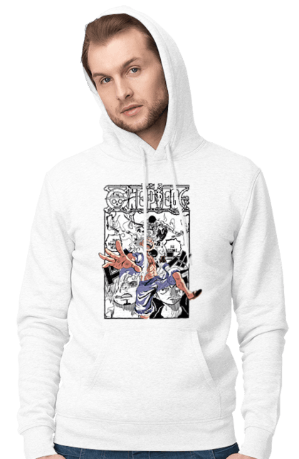 Men's hoodie with prints One Piece Luffy. Anime, luffy, manga, monkey de luffy, one piece, pirates. 2070702