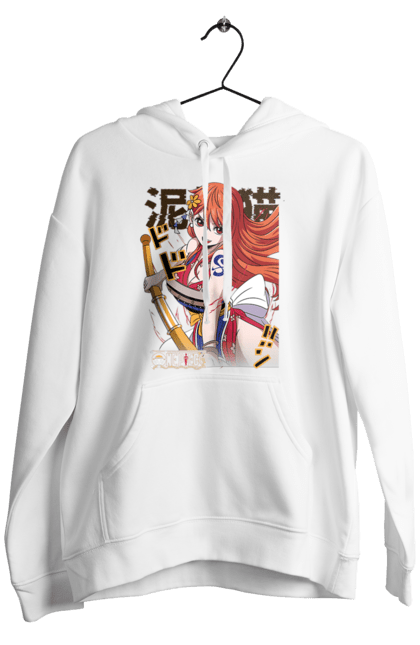 Men's hoodie with prints One Piece Nami. Anime, cat burglar, manga, nami, one piece, straw hat pirates. 2070702