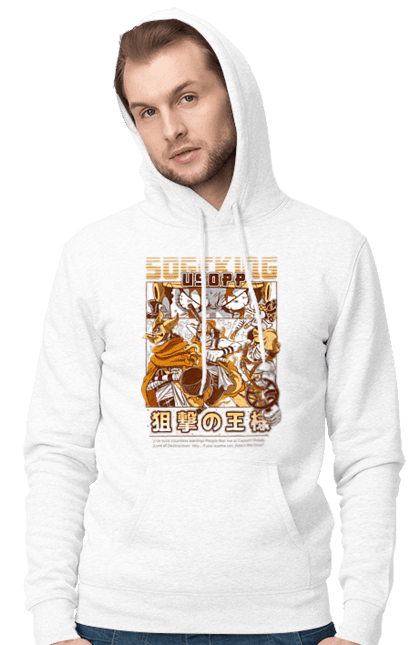 Men's hoodie with prints One Piece Usopp. Anime, manga, one piece, sniper, straw hat pirates, usopp. 2070702