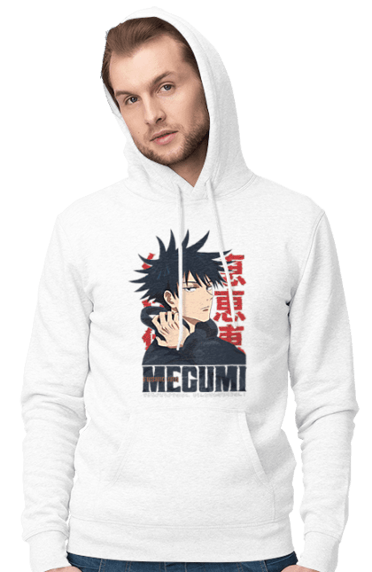 Чоловіче худі з принтом "Магічна битва Мегумі". Anime, fushiguro, fushiguro megumi, jujutsu kaisen, manga, megumi, аніме, магічна битва, манга, мегумі. 2070702