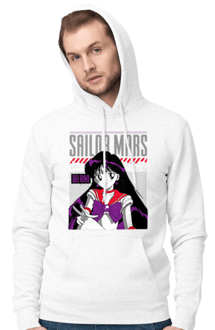 Чоловіче худі з принтом "Сейлор Мун Марс". Rei hino, sailor moon, аніме, драма, махо седьо, рей хіно, сейлор марс, сейлор мун, серіал. 2070702