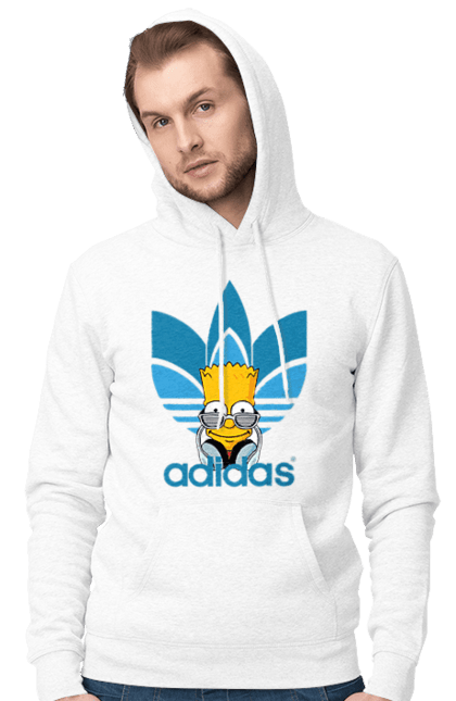 Men's hoodie with prints Adidas Bart. Adidas, bart, cartoon, simpson. 2070702