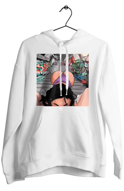 Чоловіче худі з принтом "Дівчина На Колінах Перед Хлопчиною". Гола, жопа, на колінах, смоктати. 2070702