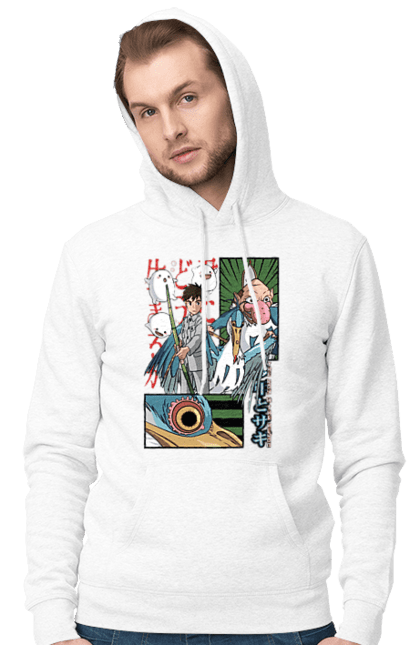 Men's hoodie with prints The Boy and the Heron. Boy and bird, cartoon, ghibli, japan, miyazaki, studio ghibli. 2070702