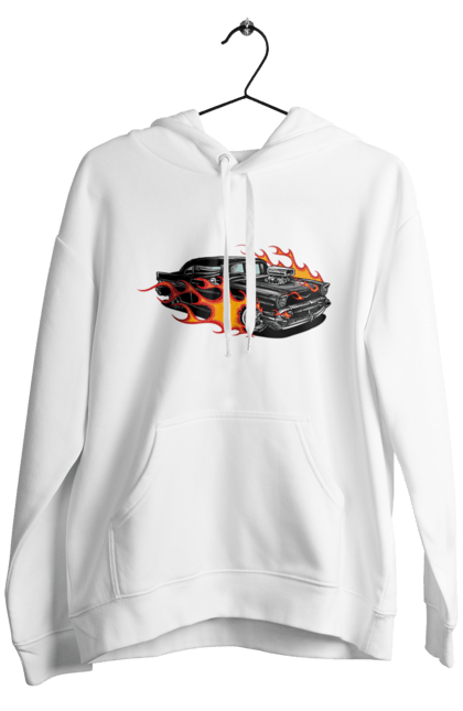 Men`s hoodie with prints Fire Machine. Car. 2070702