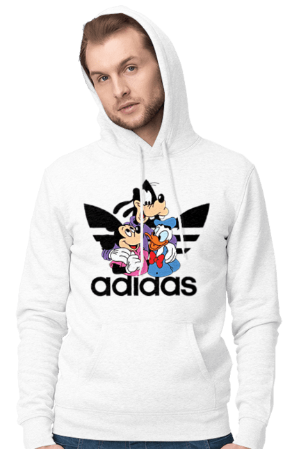 Чоловіче худі з принтом "Adidas Міккі Маус". Adidas, mickey mouse, адідас, дісней, міккі, міккі маус, мультфільм. 2070702