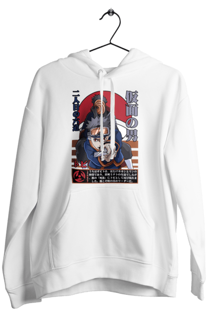 Men's hoodie with prints Naruto Obito Uchiha. Anime, character, manga, naruto, ninja, obito, obito uchiha, tv series, uchiha. 2070702