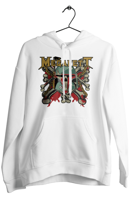 Men's hoodie with prints Megafett. Bob fett, boba fett, clone, head hunter, megadeth, megafett, star wars. 2070702