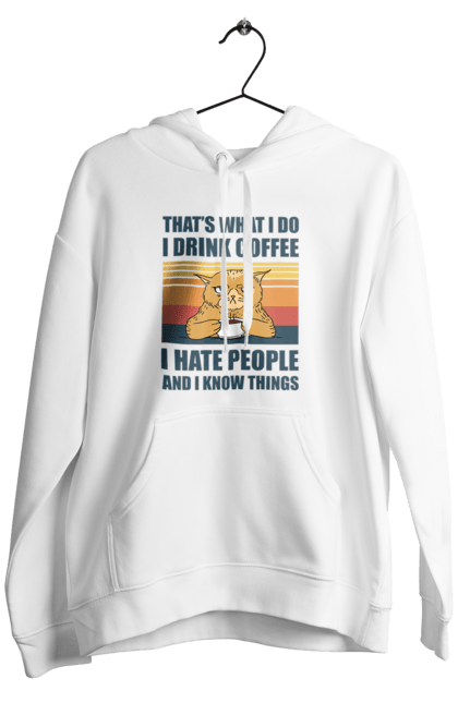 Чоловіче худі з принтом "Невдоволений кіт". Angular, c, css, html, it, javascript, jquery, php, python, react, svelt, vue, айтишник, айті, гумор, код, кодувати, прогер, програміст, програмісти, ти ж, ти ж програміст, тиж програміст. 2070702