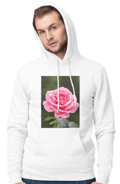 Чоловіче худі з принтом "Троянда". Жіноча, з, красива, троянда, футболка. CustomPrint.market