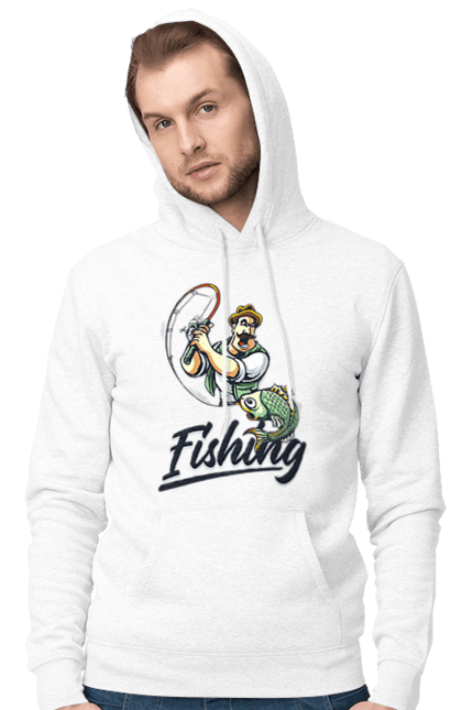 Men`s hoodie with prints Fishing. Fish, fishing, summer, vacation. 2070702