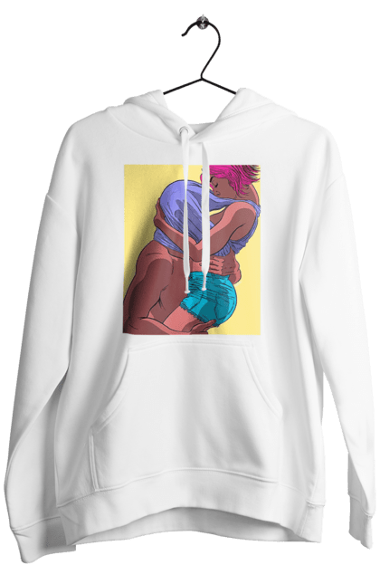 Чоловіче худі з принтом "Чоловік Під Майкою У Дівчата". Пристрасть, сиськи. 2070702