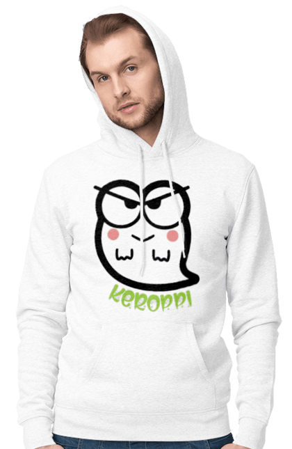 Чоловіче худі з принтом "Хелло Кітті Кероппі". Ghost, halloween, hello kitty, keroppi, бренд, кероппі, персонаж, привид, хелло кітті, хелловін. 2070702