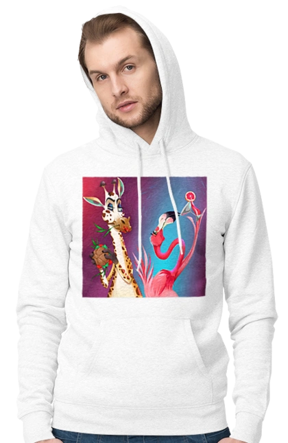 Giraffe And Flamingo At The Party