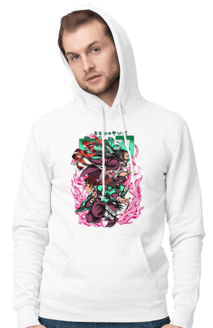 Men's hoodie with prints Demon Slayer Tanjiro. Anime, demon slayer, kamado tanjiro, manga, tanjiro. 2070702