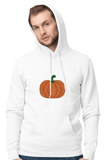Чоловіче худі з принтом "Pumpkin". Autumn, halloween, pumpkin, гарбуз, осінній малюнок, осіння атмосфера, осінь, хелловін. CustomPrint.market