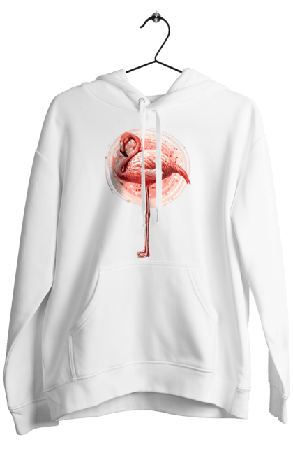 Men`s hoodie with prints Flamingo Art. Animal, flamingo, pink flamingo. 2070702