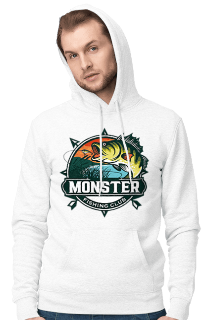 Чоловіче худі з принтом "Рибальський клуб". Відпочинок, рибак, рибальський клуб, хоббі. 2070702