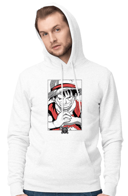 Men's hoodie with prints One Piece Luffy. Anime, luffy, manga, monkey de luffy, one piece, pirates. 2070702