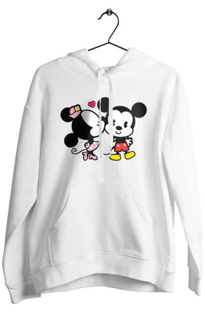 Чоловіче худі з принтом "Міккі Маус та Мінні Маус". Mickey mouse, minnie mouse, дісней, міккі, міккі маус, мінні маус, мультфільм. 2070702