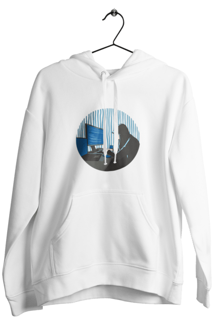 Чоловіче худі з принтом "Хакер". Бінарний, гік, програміст, хакер. 2070702