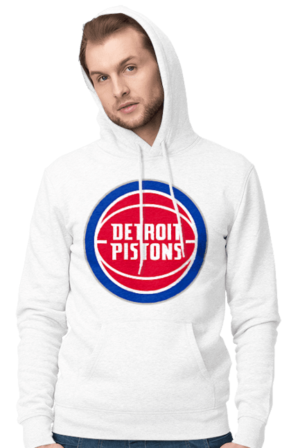 Чоловіче худі з принтом "Detroit Pistons". Баскетбол, нба, спорт, супергліга. CustomPrint.market