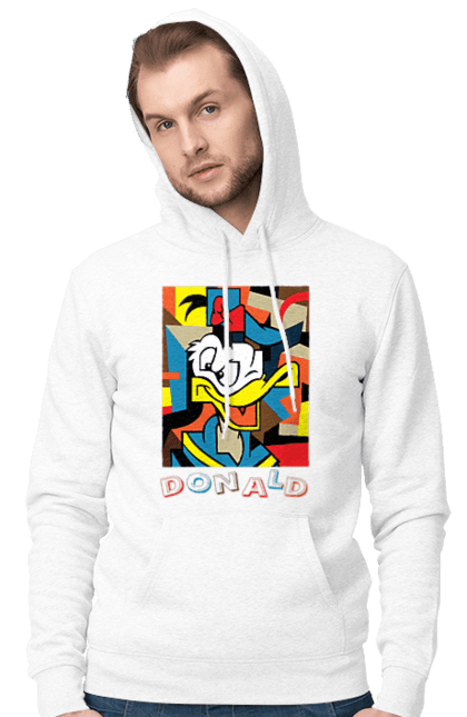 Мужское худи с принтом Дональд Дак. Donald duck, абстракция, дональд дак, мультсериал, мультфильм, рисунок. 2070702