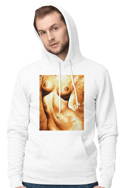 Чоловіче худі з принтом "Краса тіла". Вигини жіночого тіла, грація тіла, груди, жіноче тіло, жіночі груди, краса тіла. 2070702