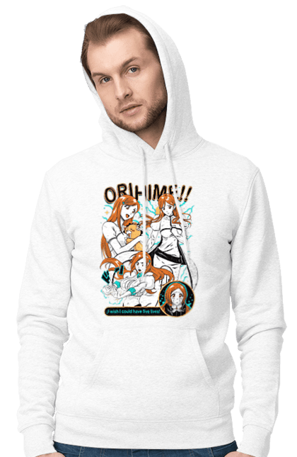 Чоловіче худі з принтом "Бліч Іноуе Оріхіме". Anime, bleach, manga, orihime inoue, аніме, бліч, іноуе оріхіме, манга. 2070702