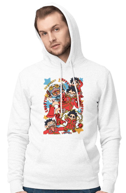 Men's hoodie with prints One Piece Luffy. Anime, luffy, manga, monkey de luffy, one piece, pirates. 2070702