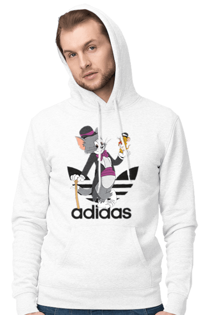 Чоловіче худі з принтом "Adidas Том і Джеррі". Adidas, tom and jerry, адідас, джеррі, кіт, миша, мульт, мультсеріал, том, том і джеррі. 2070702