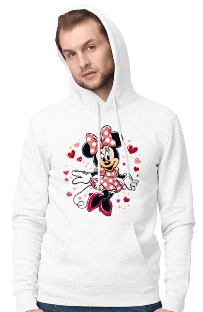 Чоловіче худі з принтом "Мінні Маус". Mickey mouse, minnie mouse, дісней, для дівчат, міккі, міккі маус, мінні маус, мультфільм. 2070702