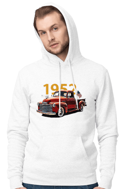 Men's hoodie with prints Chevrolet 3100. Auto, car, chevrolet, chevrolet 3100, pickup, truck. 2070702