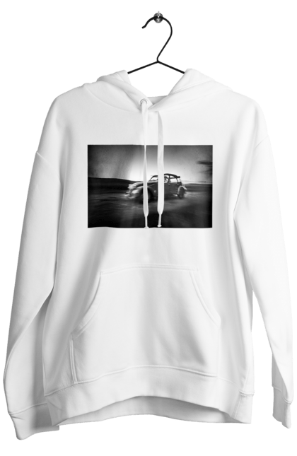 Чоловіче худі з принтом "Ретро машина чб". Авто, ретро, ретро машина, чорно біла машина. 2070702