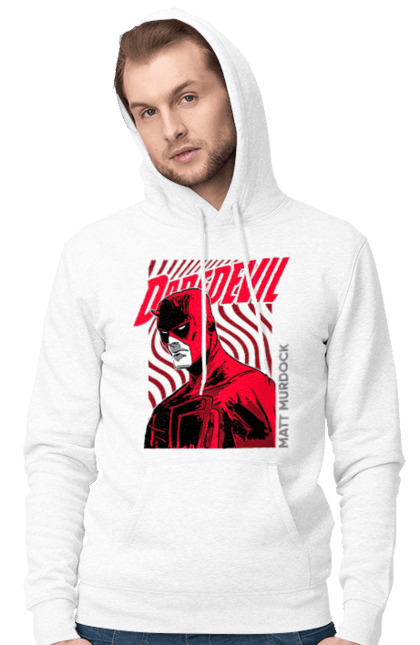 Men's hoodie with prints Daredevil. Daredevil, lawyer, marvel, matt murdock, superhero, television series, tv series. 2070702