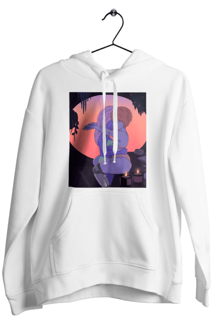 Чоловіче худі з принтом "Фіолетові Дівчата Обіймаються". Захід, обійми. 2070702