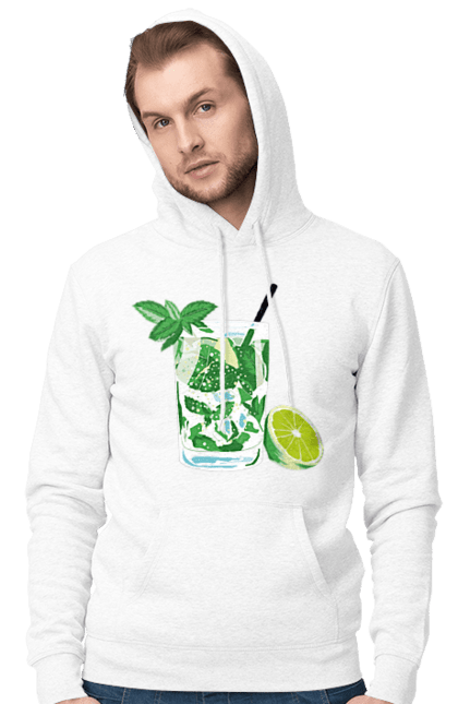 Men`s hoodie with prints Mojito And Lemon Drink. Drink, lemon, mojito. 2070702