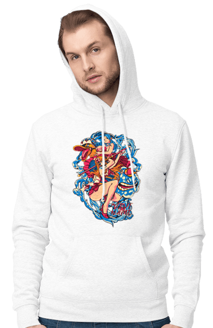 Men's hoodie with prints One Piece Nami. Anime, cat burglar, manga, nami, one piece, straw hat pirates. 2070702