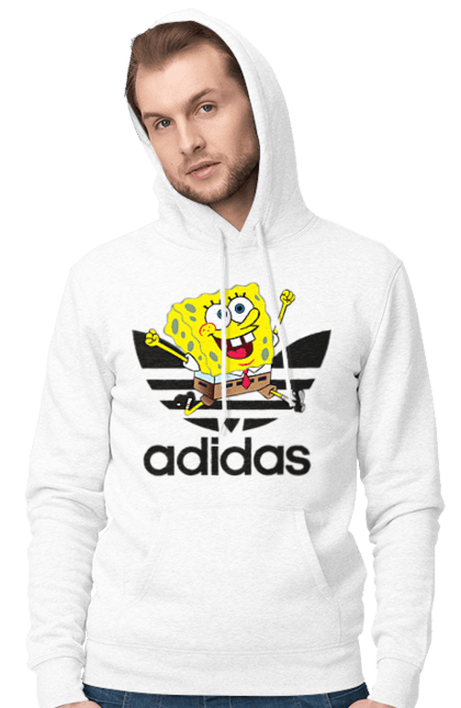 Чоловіче худі з принтом "Adidas Губка Боб". Adidas, spongebob, адідас, губка боб, мультик, мультсеріал, спанч боб, спорт. 2070702