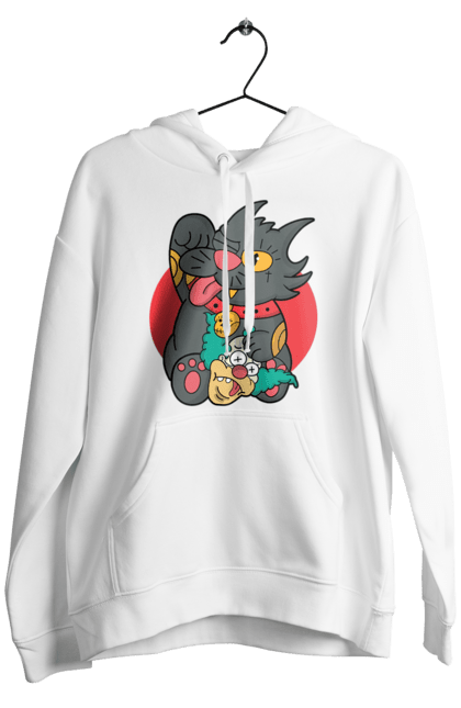 Men`s hoodie with prints The Simpsons Krusty the Clown. Clown, krusty, krusty the clown, simpsons. 2070702