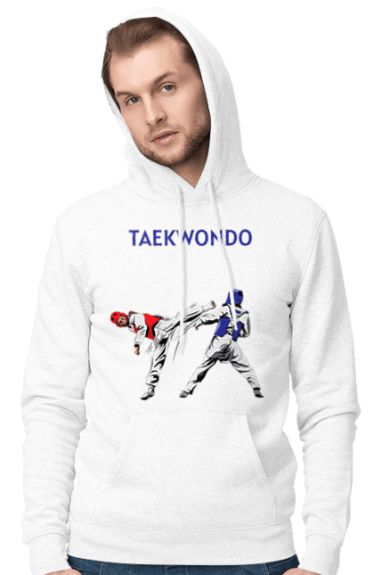 Чоловіче худі з принтом "Тхеквондо". Taekwondo, бойове мистецтво, корея, спорт, таеквондо, тренування, тхеквондо. 2070702