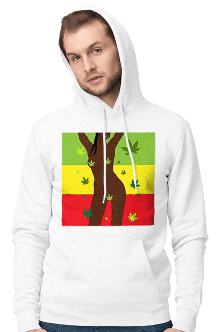 Чоловіче худі з принтом "Гола Дівчина І Конопля". Гола, конопля, курити, сиськи. 2070702