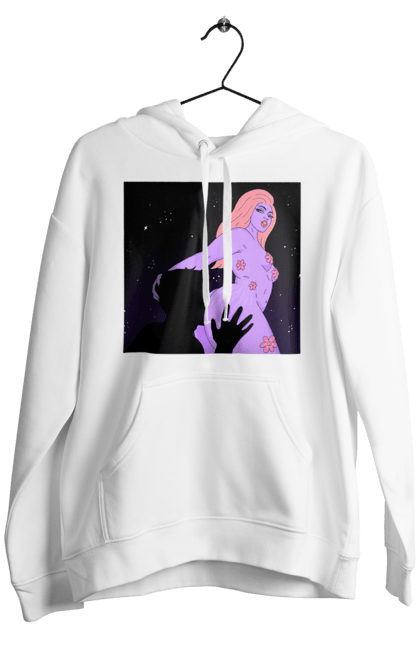 Чоловіче худі з принтом "Фіолетова Дівчина". Дівчина, тіло. 2070702