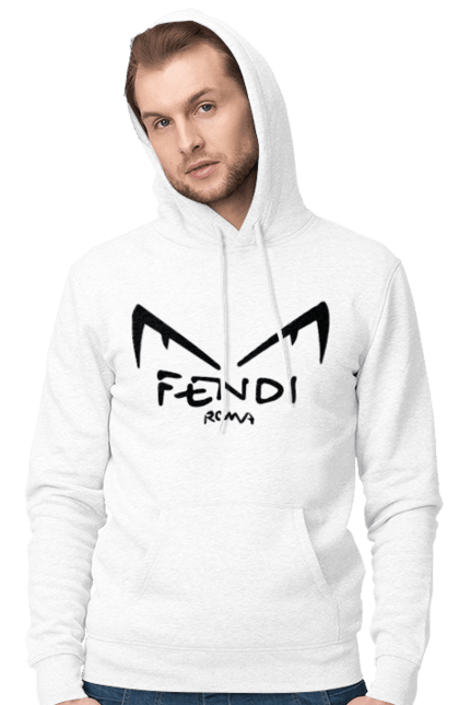 Мужское худи с принтом Fendi. Fendi, lvmh, бренд, дом моды, италия, люкс, мода, одежда, сумка, фенди. 2070702